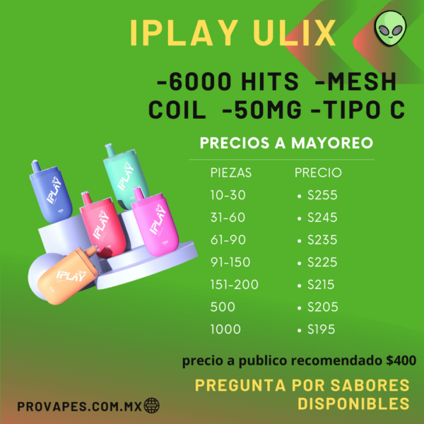 IPLAY ULIX 6000 PUFF - Imagen 2